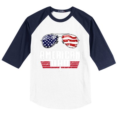 4th Of July Family Matching All American Dad American Flag Baseball Sleeve Shirt