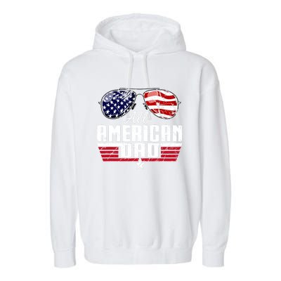 4th Of July Family Matching All American Dad American Flag Garment-Dyed Fleece Hoodie