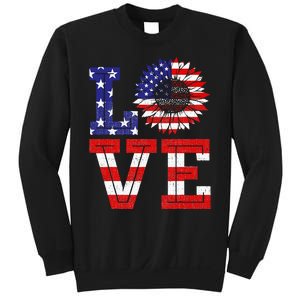 4th Of July Love Sunflower Patriotic American Flag Sweatshirt