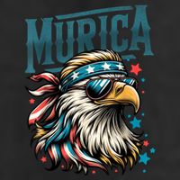 4th Of July Bald Eagle Mullet Murica Usa Usa Merica 7 Panel Mesh Trucker Snapback Hat