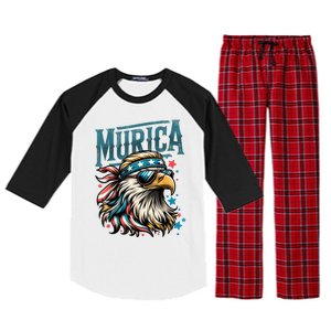 4th Of July Bald Eagle Mullet Murica Usa Usa Merica Raglan Sleeve Pajama Set