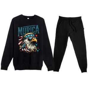 4th Of July Bald Eagle Mullet Murica Usa Usa Merica Premium Crewneck Sweatsuit Set