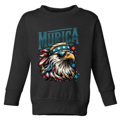 4th Of July Bald Eagle Mullet Murica Usa Usa Merica Toddler Sweatshirt