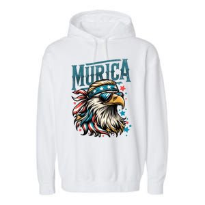 4th Of July Bald Eagle Mullet Murica Usa Usa Merica Garment-Dyed Fleece Hoodie