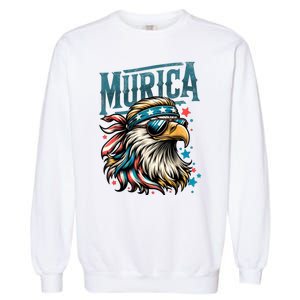 4th Of July Bald Eagle Mullet Murica Usa Usa Merica Garment-Dyed Sweatshirt