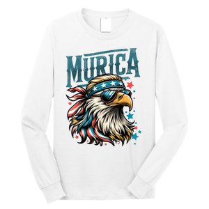 4th Of July Bald Eagle Mullet Murica Usa Usa Merica Long Sleeve Shirt