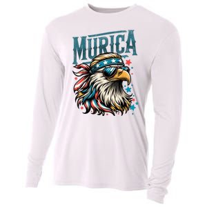 4th Of July Bald Eagle Mullet Murica Usa Usa Merica Cooling Performance Long Sleeve Crew