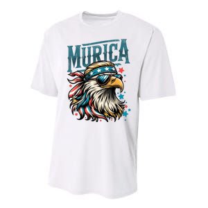 4th Of July Bald Eagle Mullet Murica Usa Usa Merica Performance Sprint T-Shirt