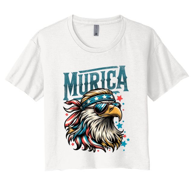 4th Of July Bald Eagle Mullet Murica Usa Usa Merica Crop Top