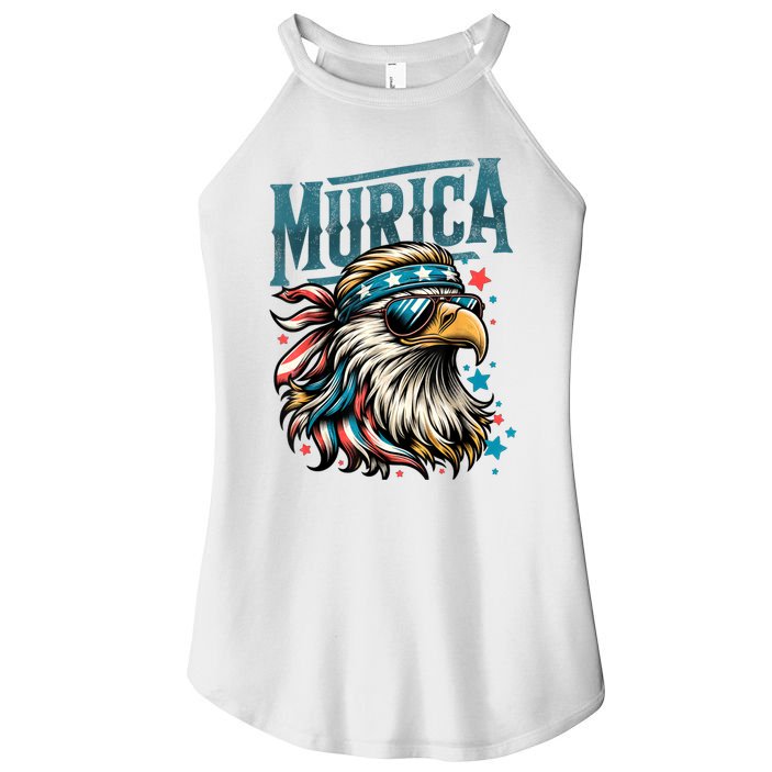 4th Of July Bald Eagle Mullet Murica Usa Usa Merica Women's Perfect Tri Rocker Tank