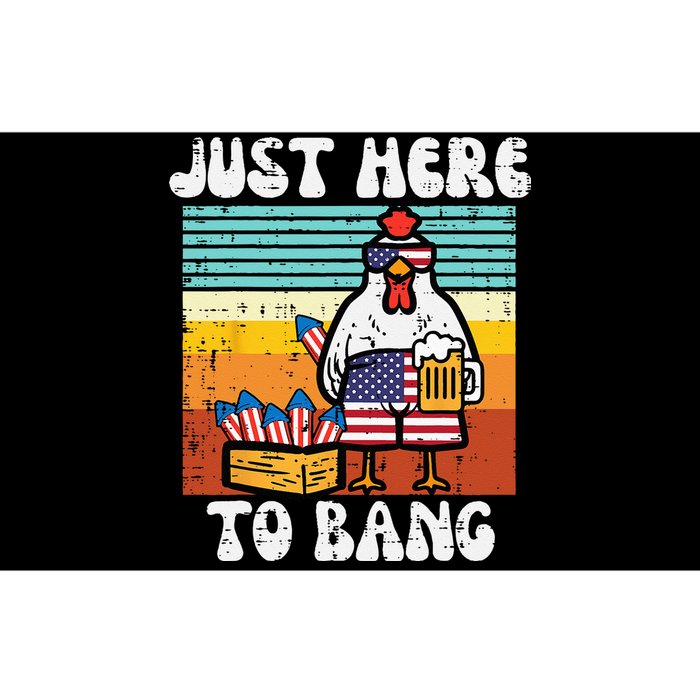 4th Of July Chicken Fireworks Here To Bang Retro America Bumper Sticker