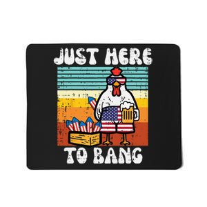 4th Of July Chicken Fireworks Here To Bang Retro America Mousepad