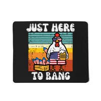 4th Of July Chicken Fireworks Here To Bang Retro America Mousepad