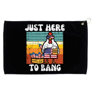 4th Of July Chicken Fireworks Here To Bang Retro America Grommeted Golf Towel