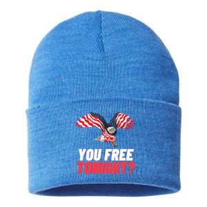 4th Of July You Free Tonight Funny Gift Sustainable Knit Beanie