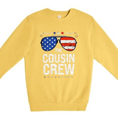 4th Of July Red White And Blue Cousin Crew Sunglasse Independence Day Gift Premium Crewneck Sweatshirt