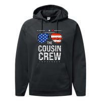 4th Of July Red White And Blue Cousin Crew Sunglasse Independence Day Gift Performance Fleece Hoodie