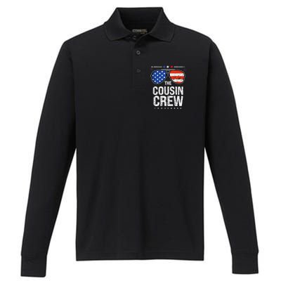 4th Of July Red White And Blue Cousin Crew Sunglasse Independence Day Gift Performance Long Sleeve Polo