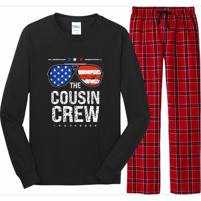 4th Of July Red White And Blue Cousin Crew Sunglasse Independence Day Gift Long Sleeve Pajama Set