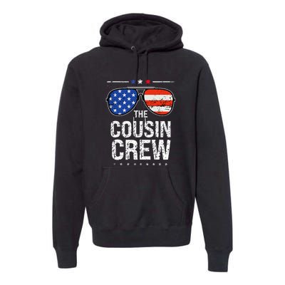 4th Of July Red White And Blue Cousin Crew Sunglasse Independence Day Gift Premium Hoodie