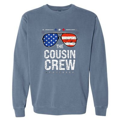 4th Of July Red White And Blue Cousin Crew Sunglasse Independence Day Gift Garment-Dyed Sweatshirt