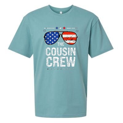 4th Of July Red White And Blue Cousin Crew Sunglasse Independence Day Gift Sueded Cloud Jersey T-Shirt