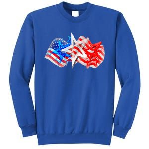 4th Of July Red White Blue Stars Stripes Flag Firework Tall Sweatshirt