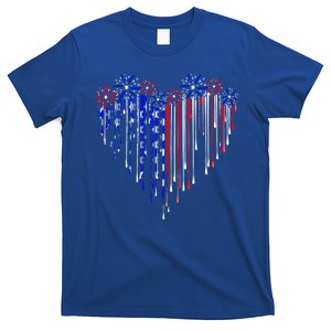 4th Of July Funny American Flag Heart Mom Mama Daughter Gift T-Shirt