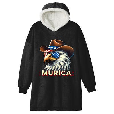 4th Of July Bald Eagle Mullet Murica Usa Usa Merica Hooded Wearable Blanket