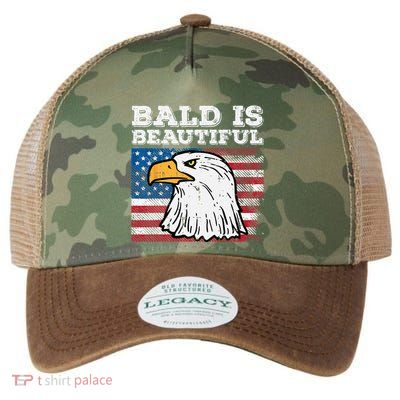 4th Of July Bald Is Beautiful Eagle Patriotic Legacy Tie Dye Trucker Hat