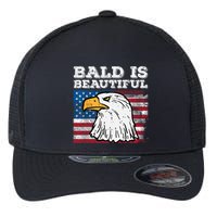 4th Of July Bald Is Beautiful Eagle Patriotic Flexfit Unipanel Trucker Cap