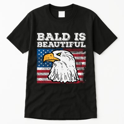 4th Of July Bald Is Beautiful Eagle Patriotic Tall T-Shirt