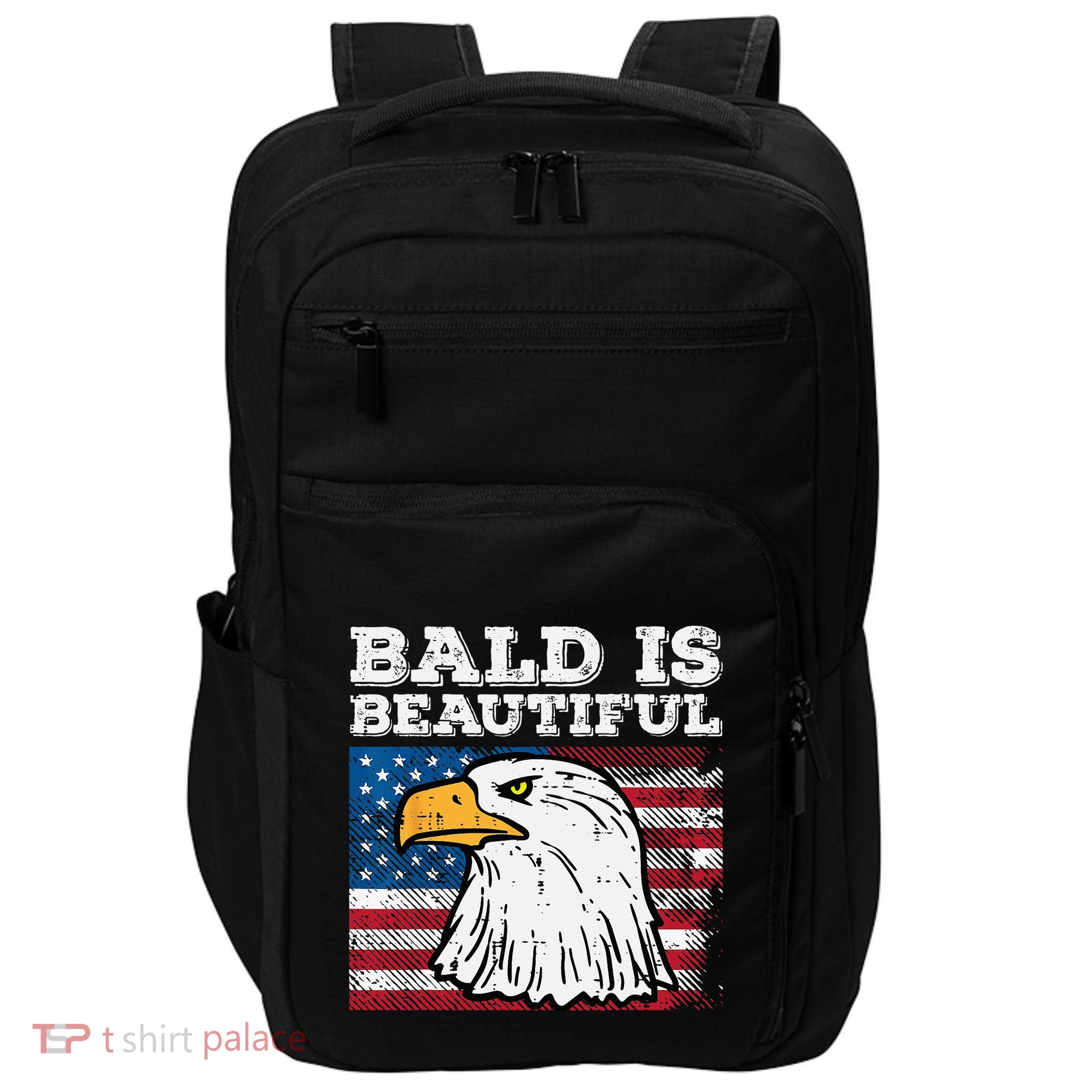 4th Of July Bald Is Beautiful Eagle Patriotic Impact Tech Backpack