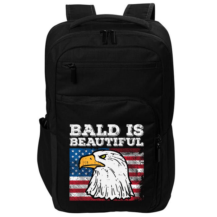 4th Of July Bald Is Beautiful Eagle Patriotic Impact Tech Backpack