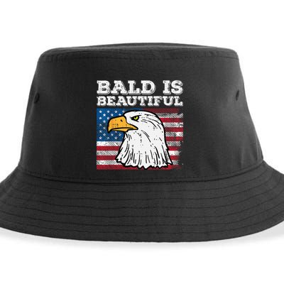 4th Of July Bald Is Beautiful Eagle Patriotic Sustainable Bucket Hat