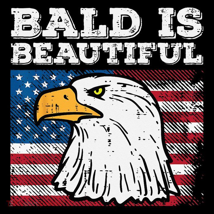 4th Of July Bald Is Beautiful Eagle Patriotic 7-Panel Snapback Hat