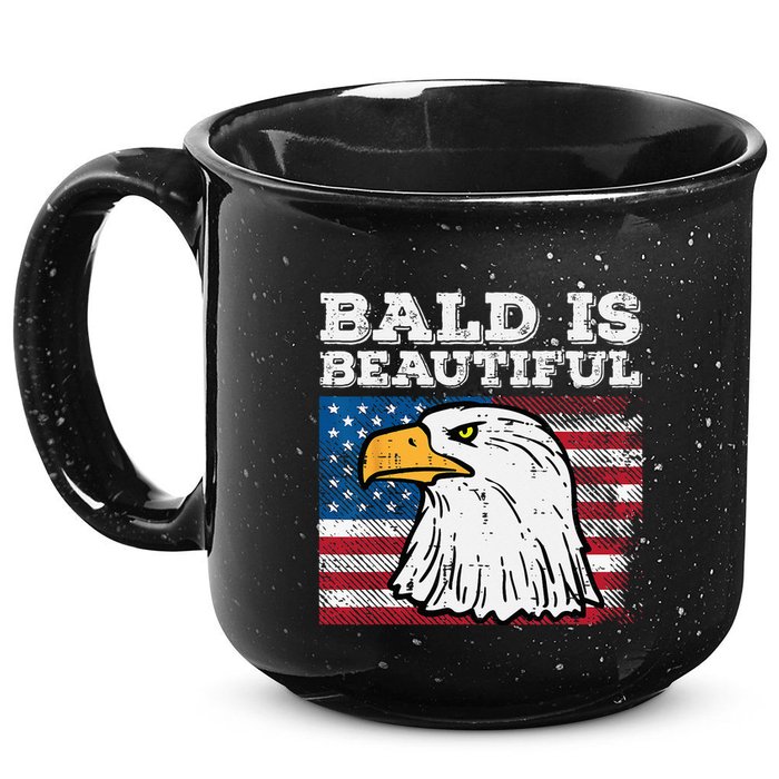 4th Of July Bald Is Beautiful Eagle Patriotic 15oz Campfire Ceramic Mug