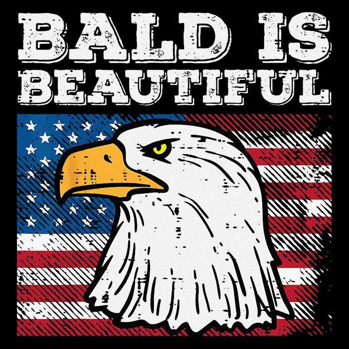4th Of July Bald Is Beautiful Eagle Patriotic Drawstring Bag