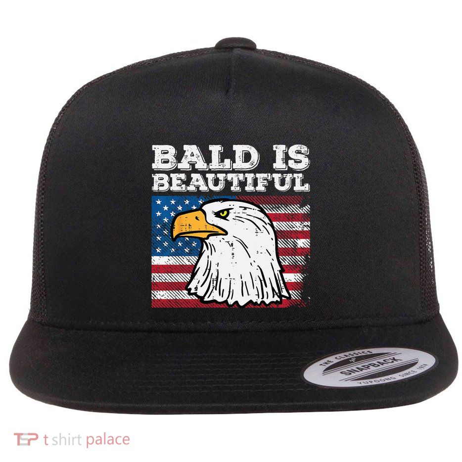 4th Of July Bald Is Beautiful Eagle Patriotic Flatbill Hat
