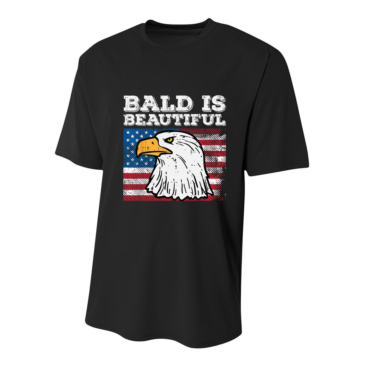 4th Of July Bald Is Beautiful Eagle Patriotic Youth Performance Sprint T-Shirt