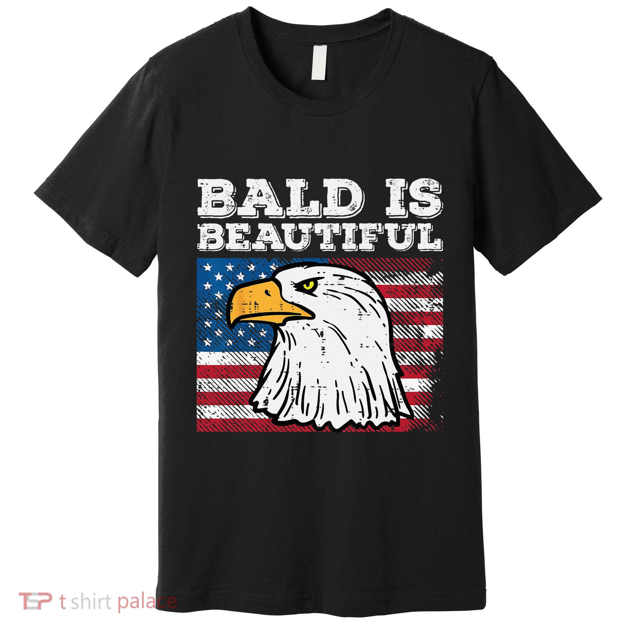 4th Of July Bald Is Beautiful Eagle Patriotic Premium T-Shirt