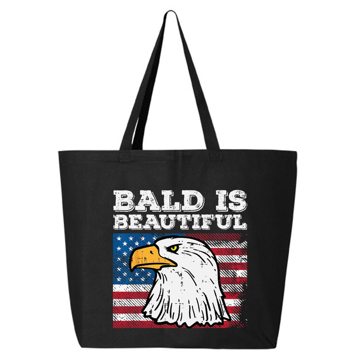 4th Of July Bald Is Beautiful Eagle Patriotic 25L Jumbo Tote