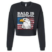 4th Of July Bald Is Beautiful Eagle Patriotic Cropped Pullover Crew