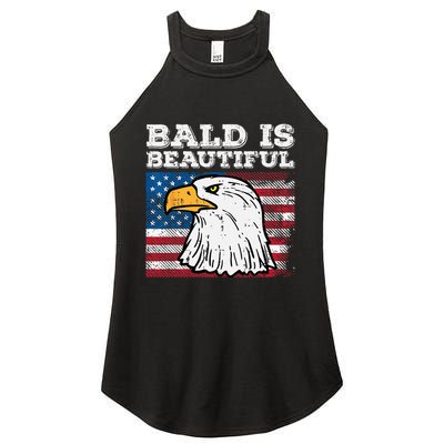 4th Of July Bald Is Beautiful Eagle Patriotic Women's Perfect Tri Rocker Tank