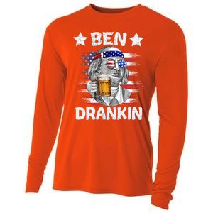 4th Of July Ben Drankin Ing Beer Benjamin Franklin Usa Gift Cooling Performance Long Sleeve Crew