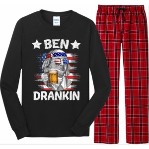 4th Of July Ben Drankin Ing Beer Benjamin Franklin Usa Gift Long Sleeve Pajama Set