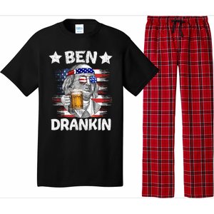 4th Of July Ben Drankin Ing Beer Benjamin Franklin Usa Gift Pajama Set