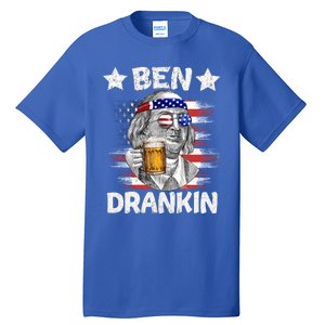 4th Of July Ben Drankin Ing Beer Benjamin Franklin Usa Gift Tall T-Shirt