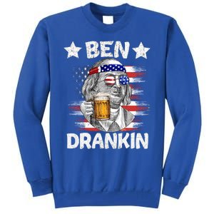 4th Of July Ben Drankin Ing Beer Benjamin Franklin Usa Gift Tall Sweatshirt