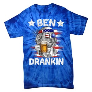 4th Of July Ben Drankin Ing Beer Benjamin Franklin Usa Gift Tie-Dye T-Shirt